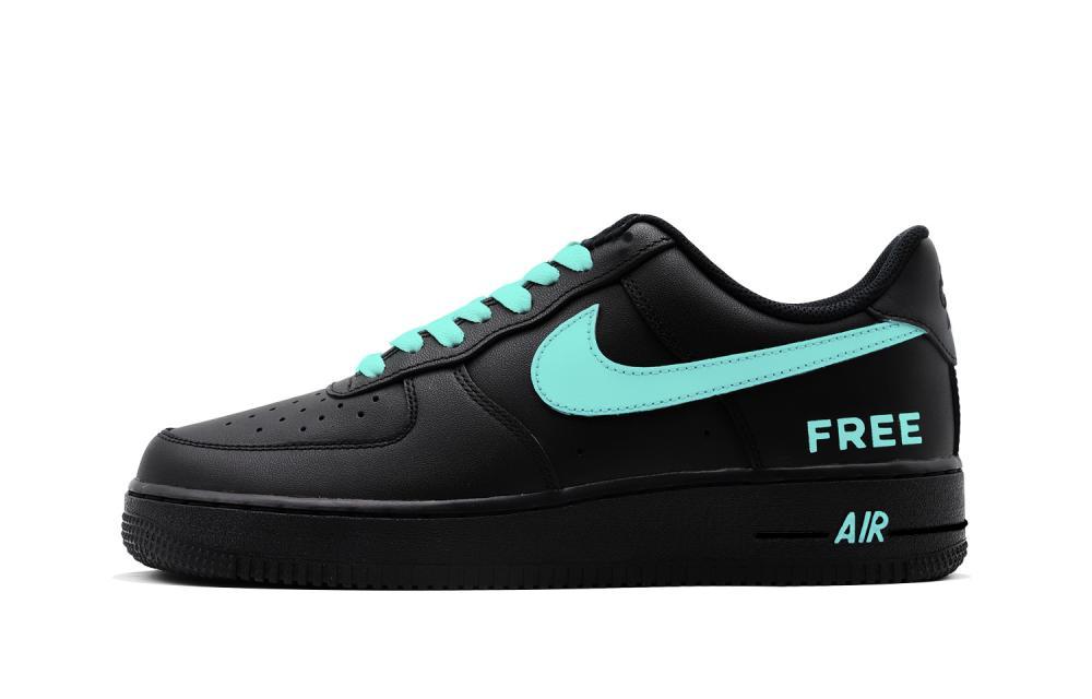 Nike Air Force 1 Triple Black Warrior Free Low Top Skateboard Shoes Women's Black White