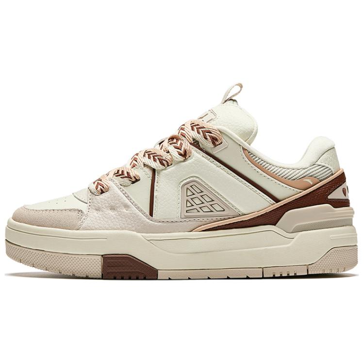 Anta Good Things Happen Anti Slip Wear Resistant Low Top Skateboard Shoes Women's Beige Red