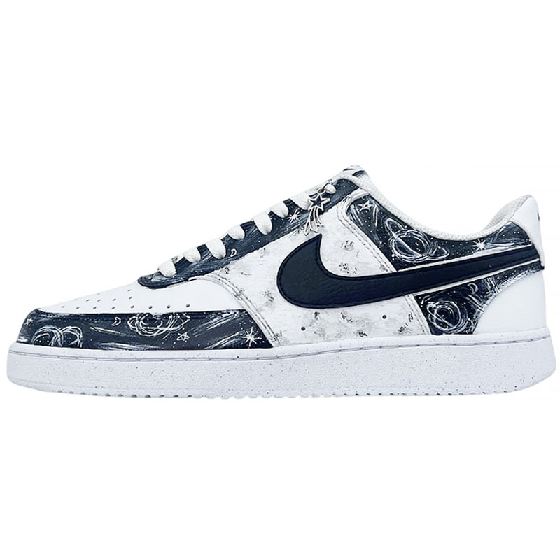Nike Court Vision Low Water-Resistant Cushioning Wear-Resistant And Balance Low-Top Skateboard Shoes Men's Starry Blue