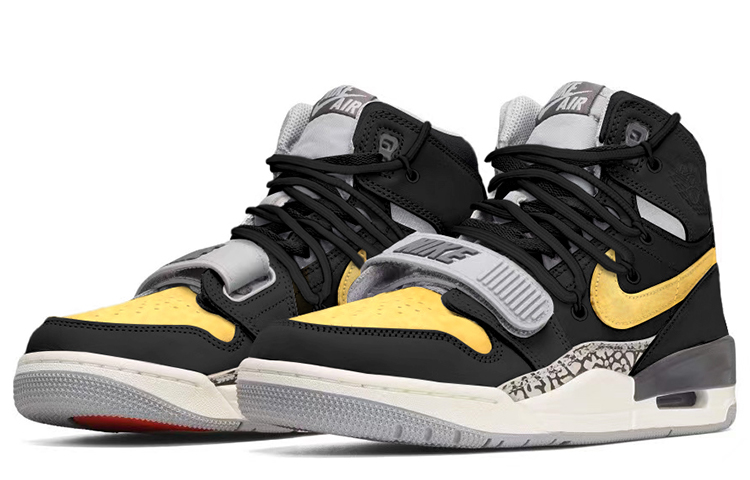 Jordan Legacy 312 High-Top Vintage Basketball Shoes Men's Black Gold