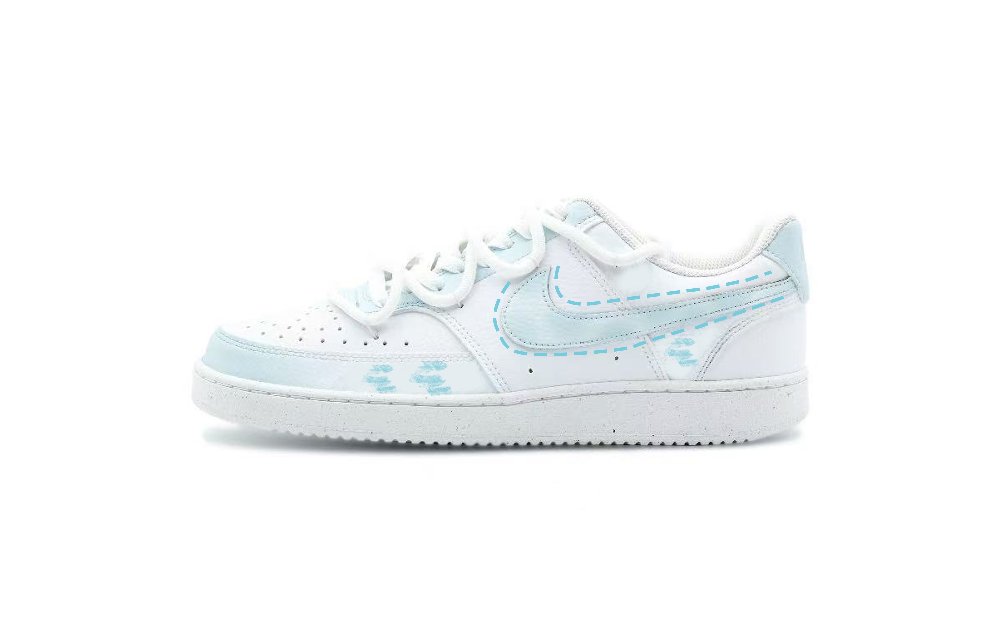 Nike Court Vision 1 Mint Anti-Slip Wear-Resistant Low-Top Skateboard Shoes Men's Light Blue