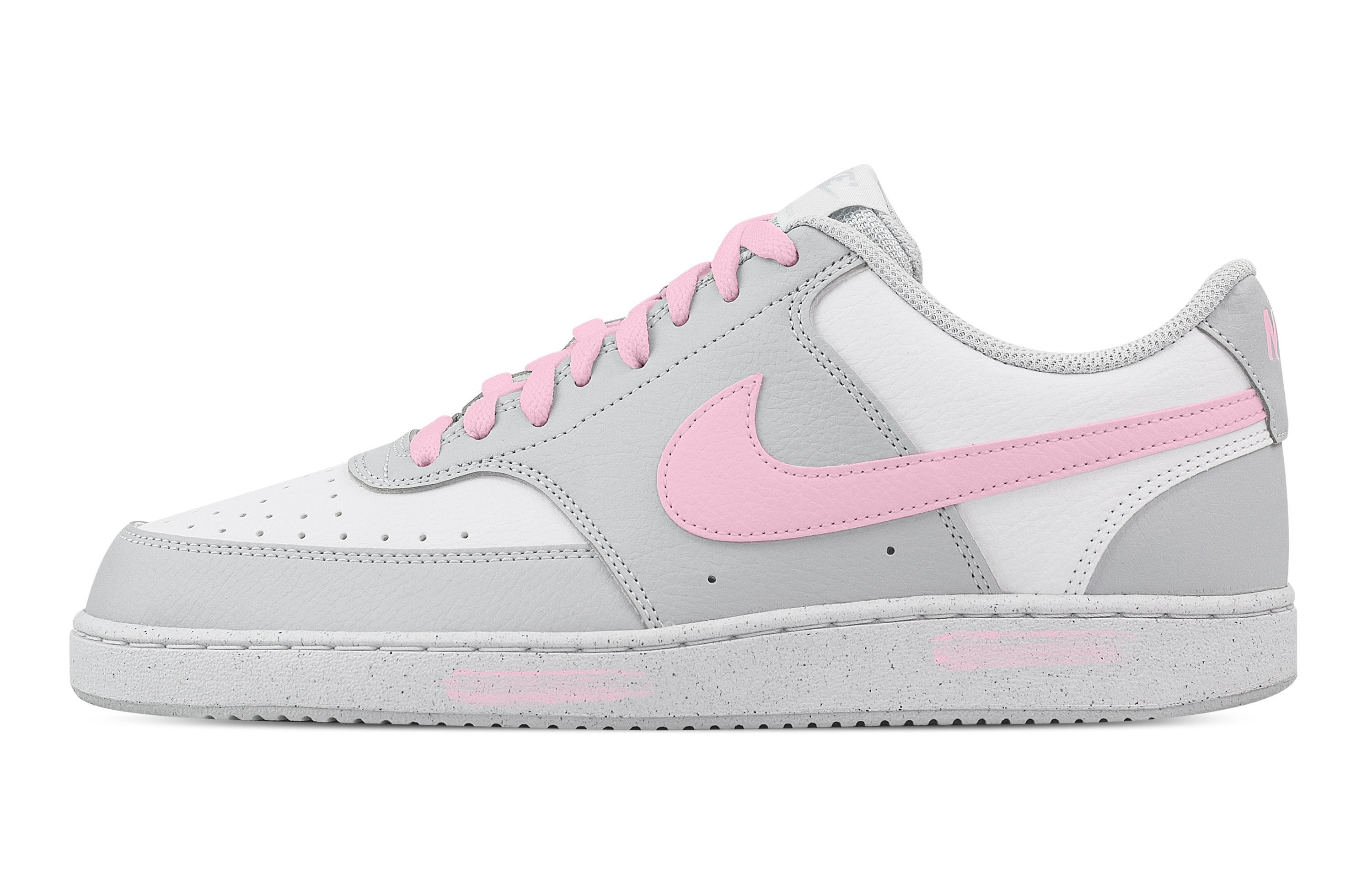 Nike Court Vision Sweet Cherry Love Song Abrasion Resistant Low top Skateboard Shoes Men's White Gray Pink