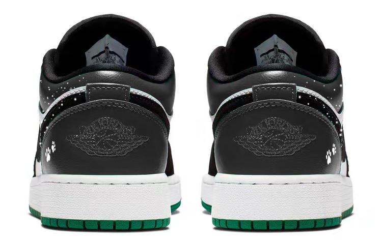Jordan Air Jordan 1 Low Snow Seamless Anti Slip Wear Resistant Low Top Vintage Basketball Shoes GS Black Green купить в интернет-магазине Yoocart с быстрой доставкой по России.