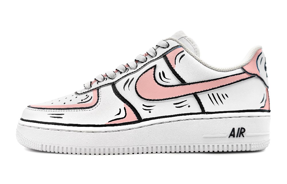 Nike Air Force 1 Low Low-Top Skateboard Shoes GS Pink Gray