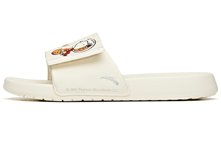SNOOPY x Anta Life Collection Quiet Slide Slippers Women's White Yellow