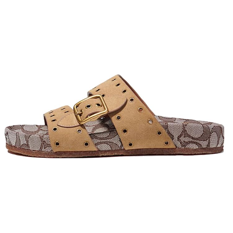 COACH Ally Slide Slippers Women's Brown