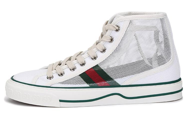 GUCCI Tennis 1977 High Top Mesh White Women's