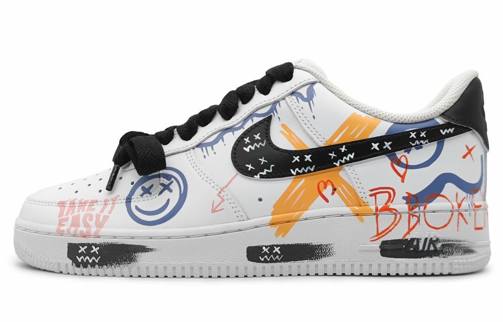 Nike Air Force 1 Low-Top Skateboard Shoes Men's Blue Orange