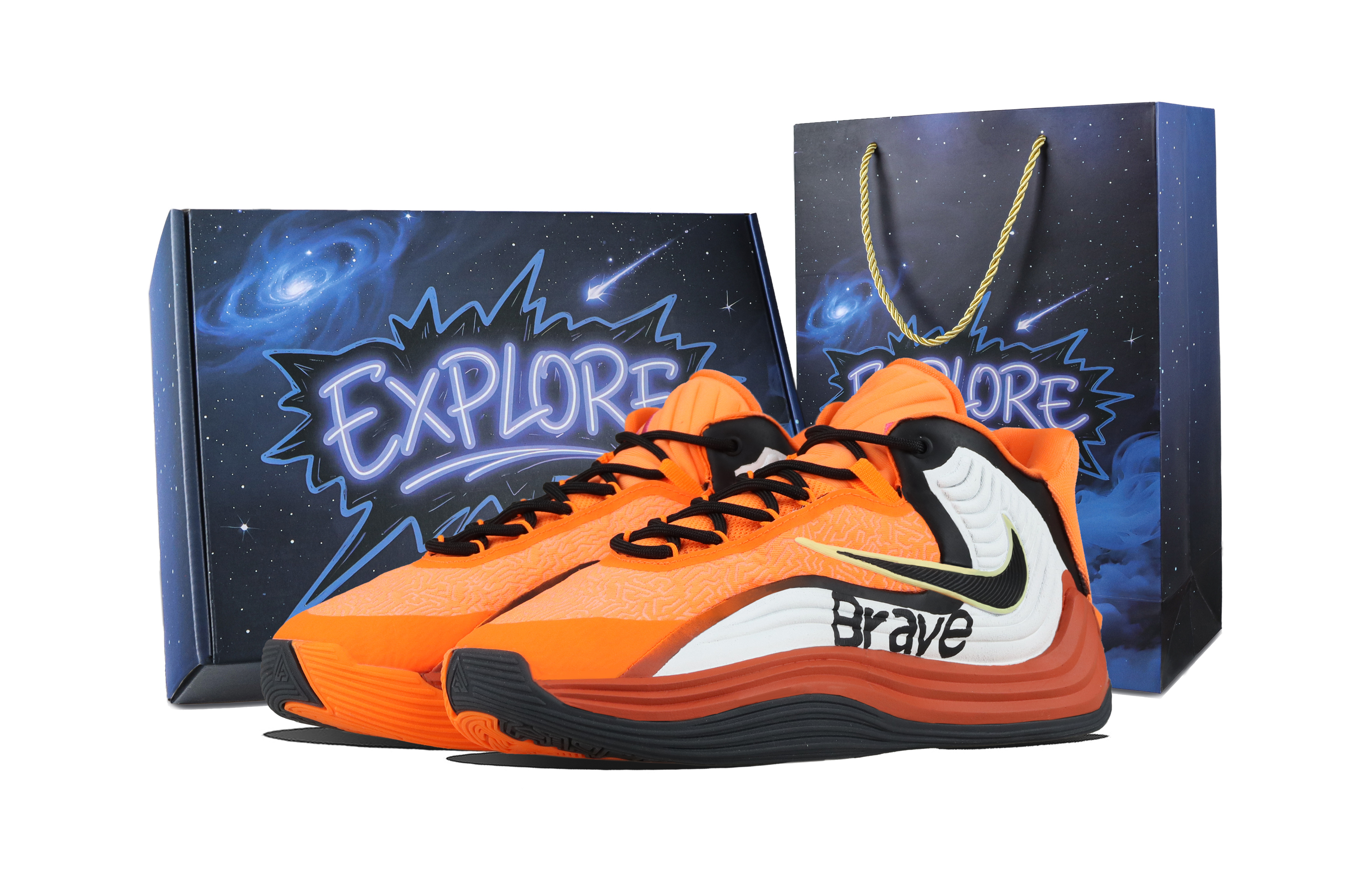 Nike Giannis Freak 7 Orange Courage Chasing Light Box Abrasion Resistant Basketball Shoes Unisex