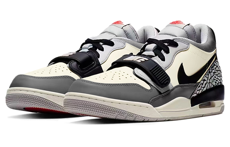 Jordan Legacy 312 Cushioning Mid-Top Vintage Basketball Shoes Men's Black Beige Gray