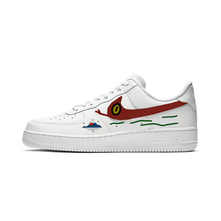 Nike Air Force 1 Demon Summer Low top Skateboard Shoes Women's White Red