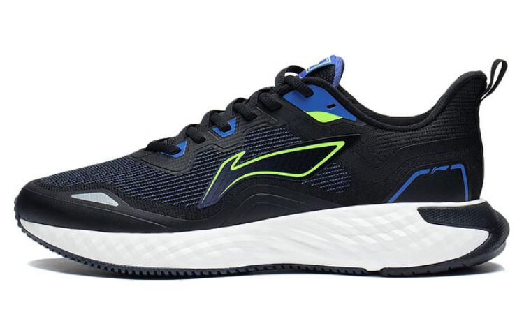 LiNing Chasing-clouds Durable Breathable Low-Top Casual Running Shoes Men's Black Blue