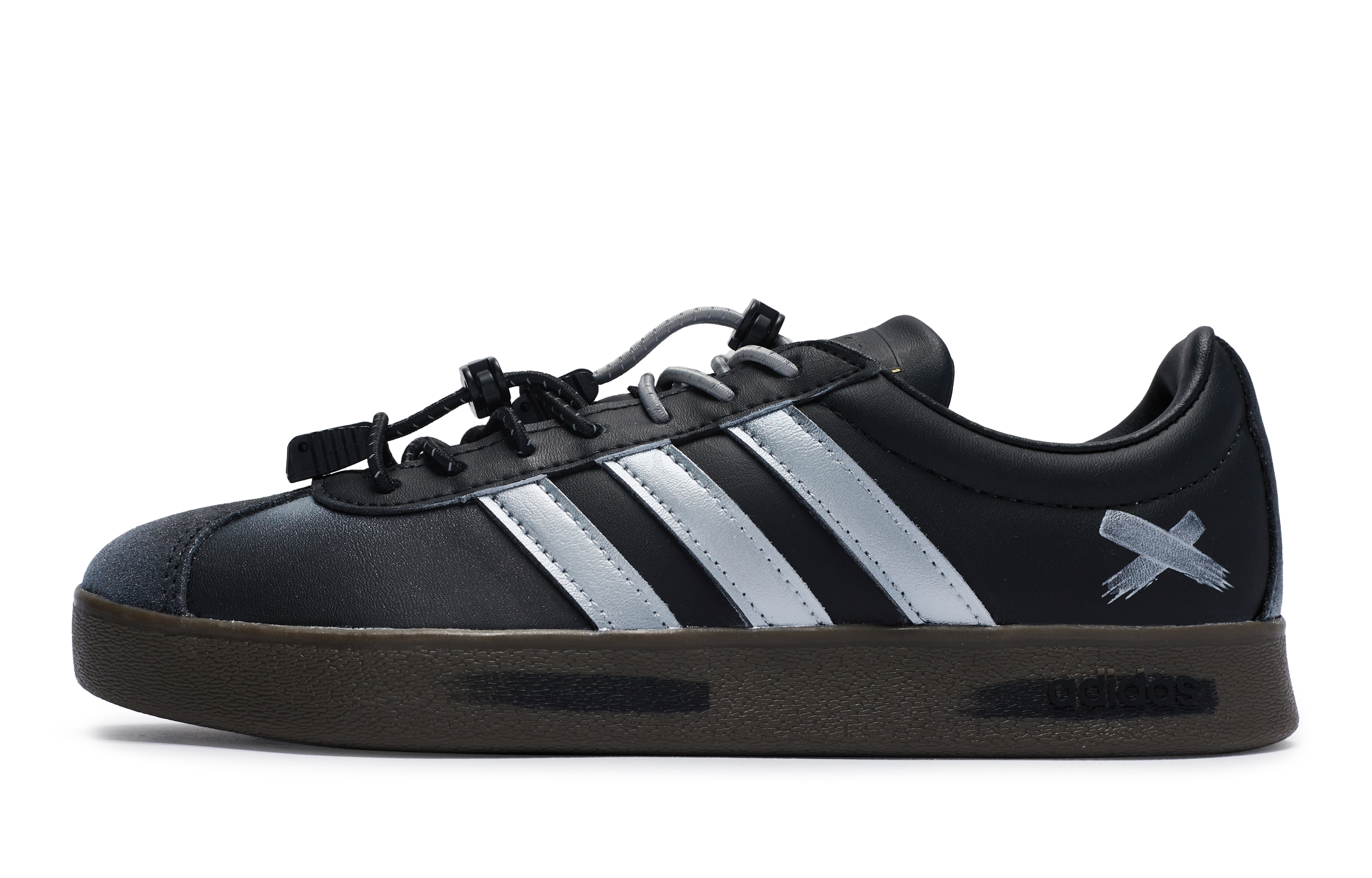 Adidas Neo Vl Court 811 Manufacture Black Silver Knight Low-Top Skateboard Shoes Unisex Silver Black