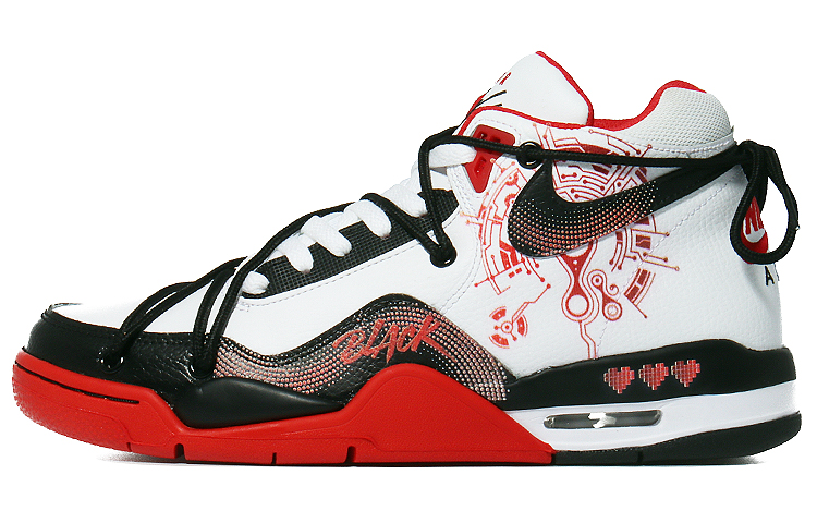 Nike Flight Legacy Mid-Top Vintage Basketball Shoes Unisex Red White Black