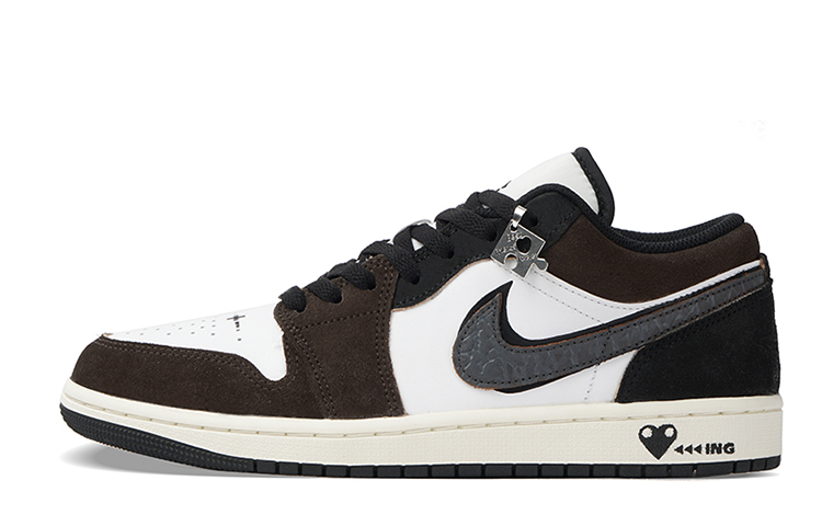 Jordan Air Jordan 1 Low-Top Vintage Basketball Shoes GS Black Brown