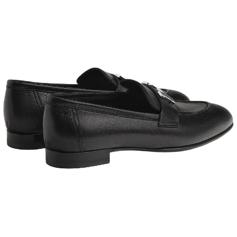HERMES Paris Loafers Women's Black