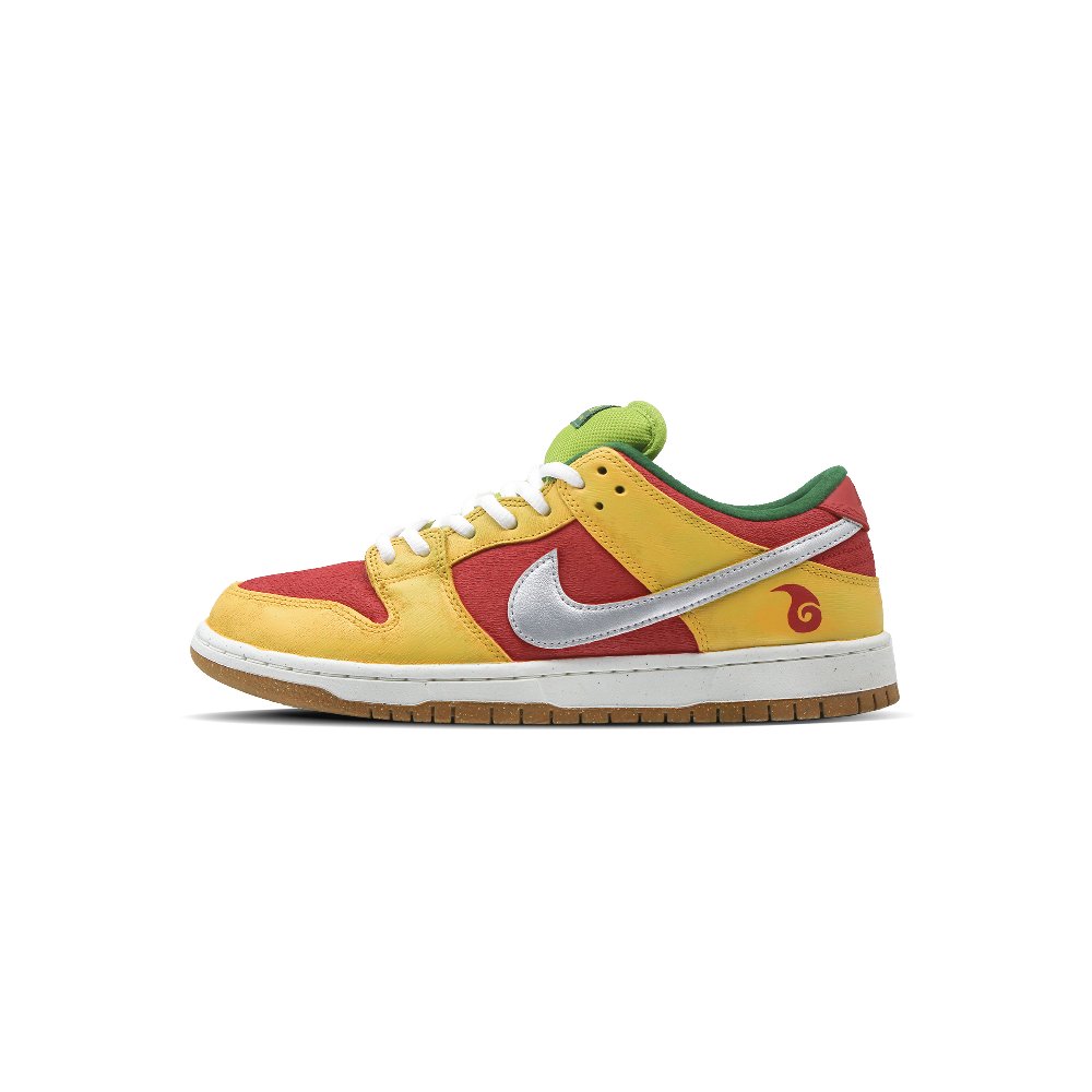 Nike Dunk SB Slip Resistant Low Top Skateboard Shoes Unisex Red Yellow Green