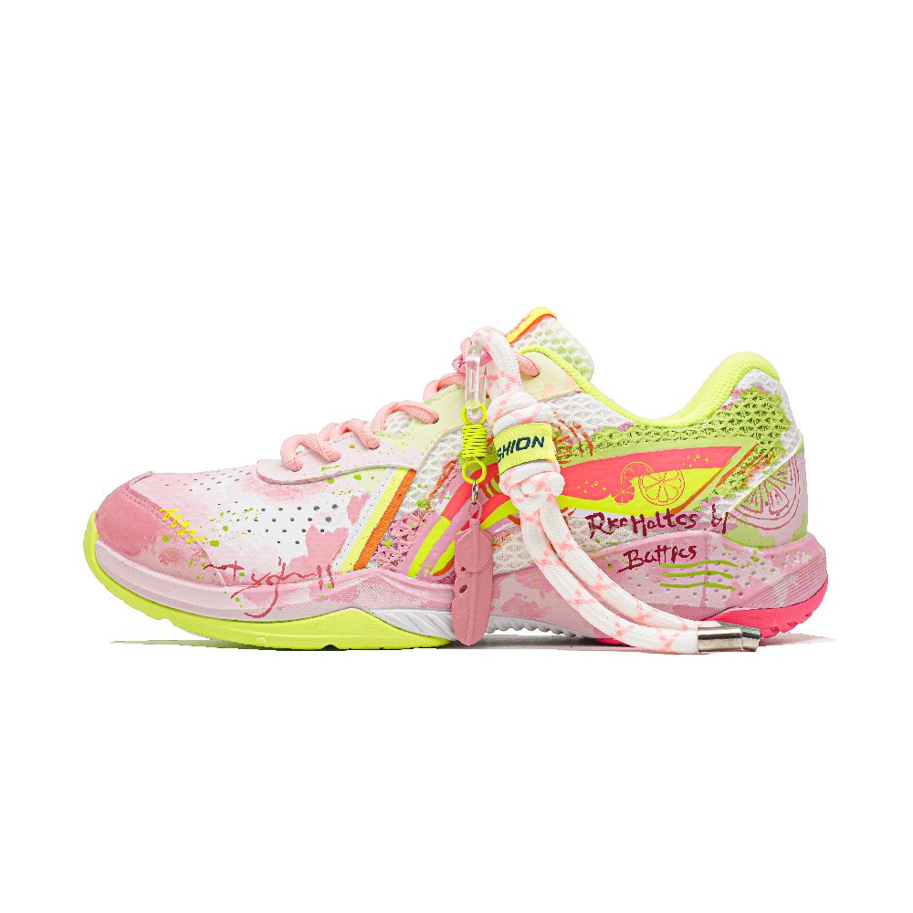 LiNing Thunder LITE Abrasion Resistant Coverage Support Low Top Badminton Shoes Unisex Bright Pink