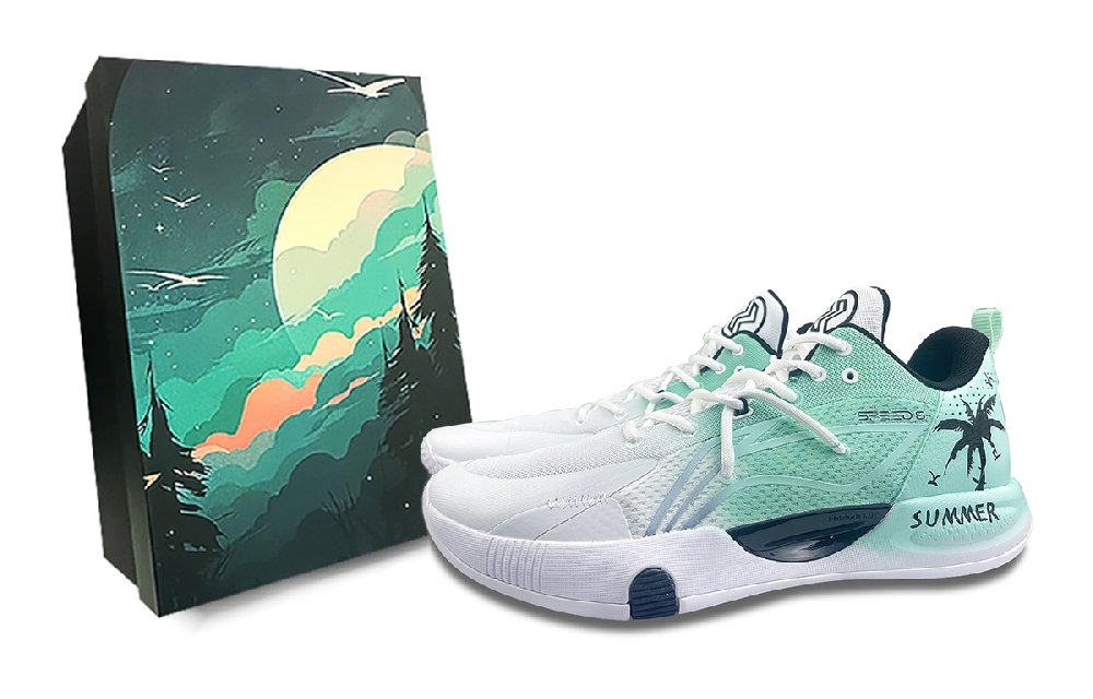 LiNing Speed 8 TD Cushioning Anti-Slip And Wear-Resistant Support Low-Top Basketball Shoes Men's White Green