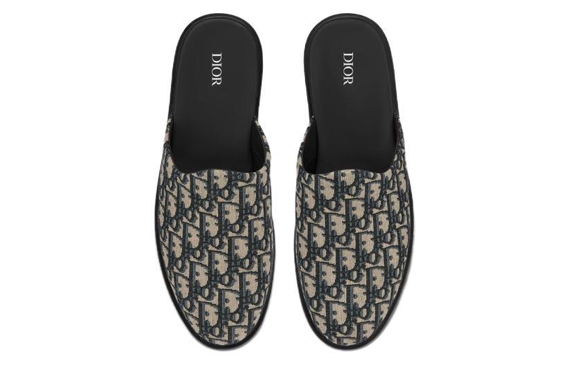 DIOR InDIOR Mule Beige Black DIOR Oblique Jacquard