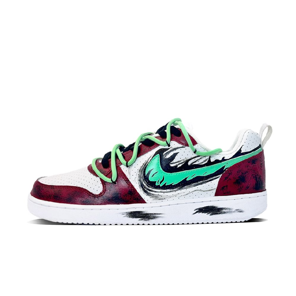 Nike Court Borough Candlelight And Shadow Wear-Resistant Slip-Resistant Low-Top Skateboard Shoes Men's Red Green