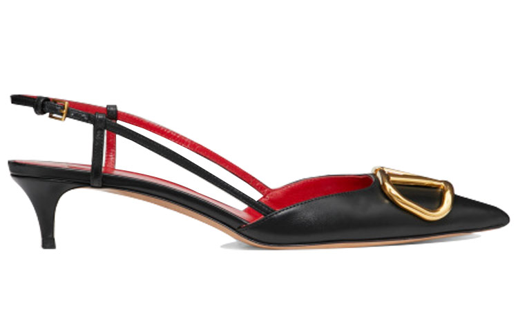 Valentino Vlogo GARAVANI Cone Heel High Heels 4cm Women's Black купить в интернет-магазине Yoocart с быстрой доставкой по России.