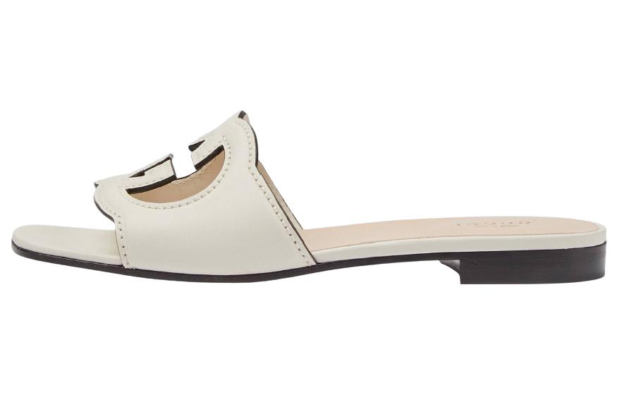 GUCCI Women's Interlocking G Cut Out Slide Sandal 'Mystic White' Women's