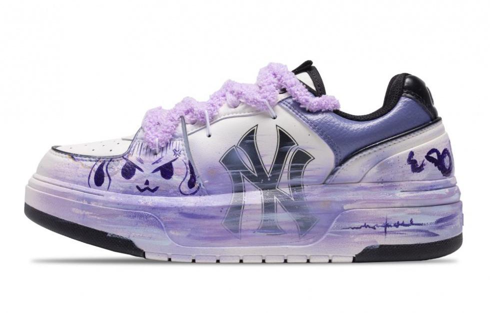 MLB Chunky Liner Slip-Resistant Water-Resistant Height Increasing Low-Top Skateboard Shoes Unisex Blue Purple