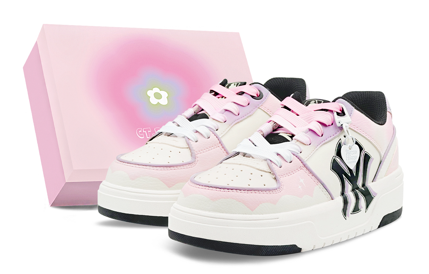 MLB Chunky Liner Skateboard Shoes Unisex Low top Pink/Purple