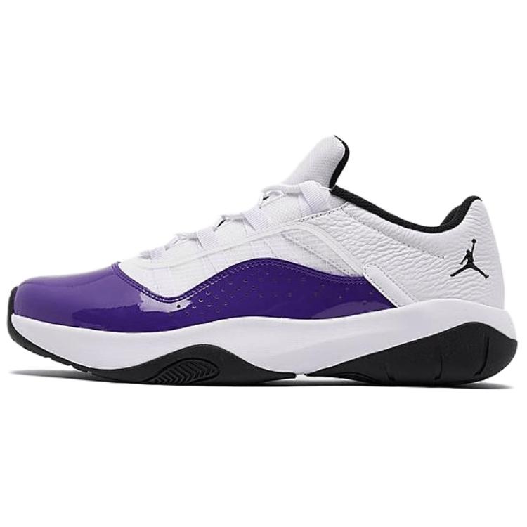 Jordan Air Jordan 11 CMFT LOW Cushioning, Wear Resistant Low Top Vintage Basketball Shoes Unisex White Purple