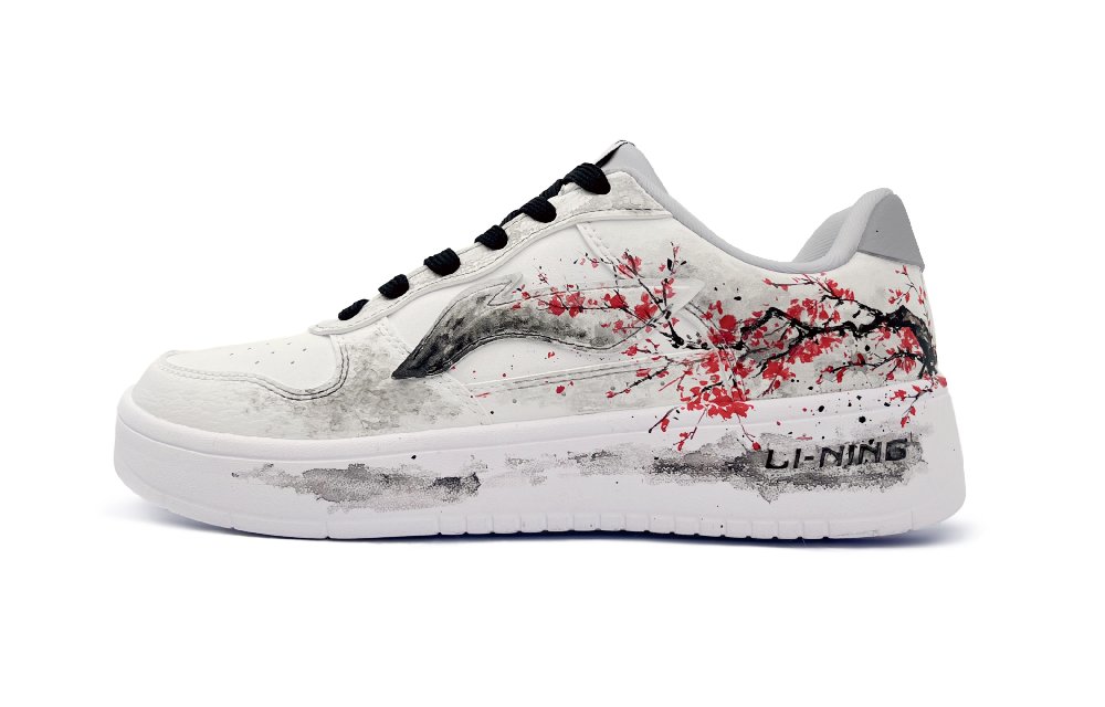 LiNing Pontoon Boats Low-Top Skateboard Shoes Men's White Black Red