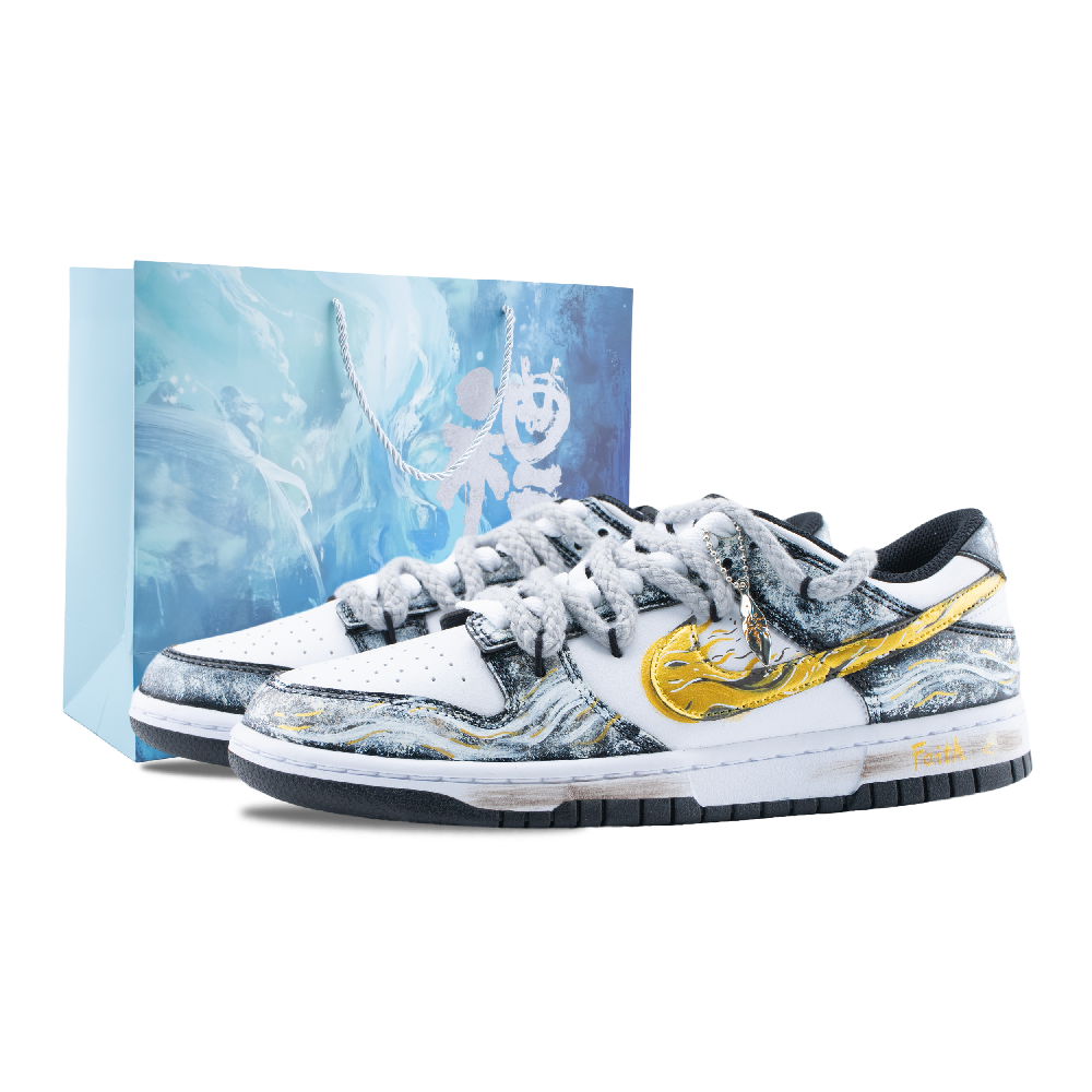 Nike Dunk Touch Gold General 2.0 Abrasion Resistant Low Top Skateboard Shoes Unisex Gray White