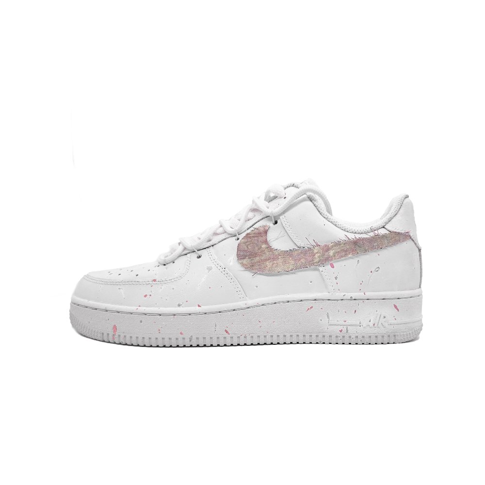 Nike Air Force 1 Abrasion Resistant Low Top Skateboard Shoes Unisex White Pink