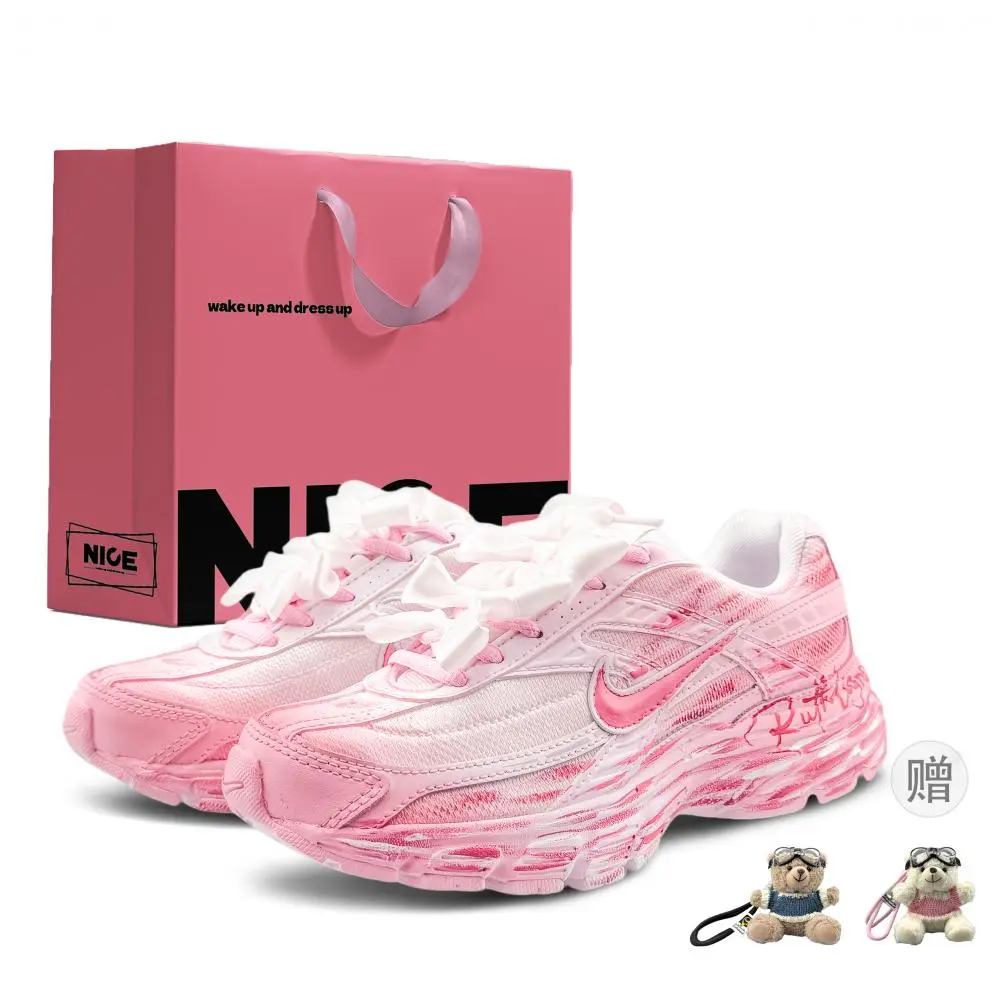 Nike Initiator Cushioning Abrasion Resistant Breathable Low top Running Shoes Unisex Pink