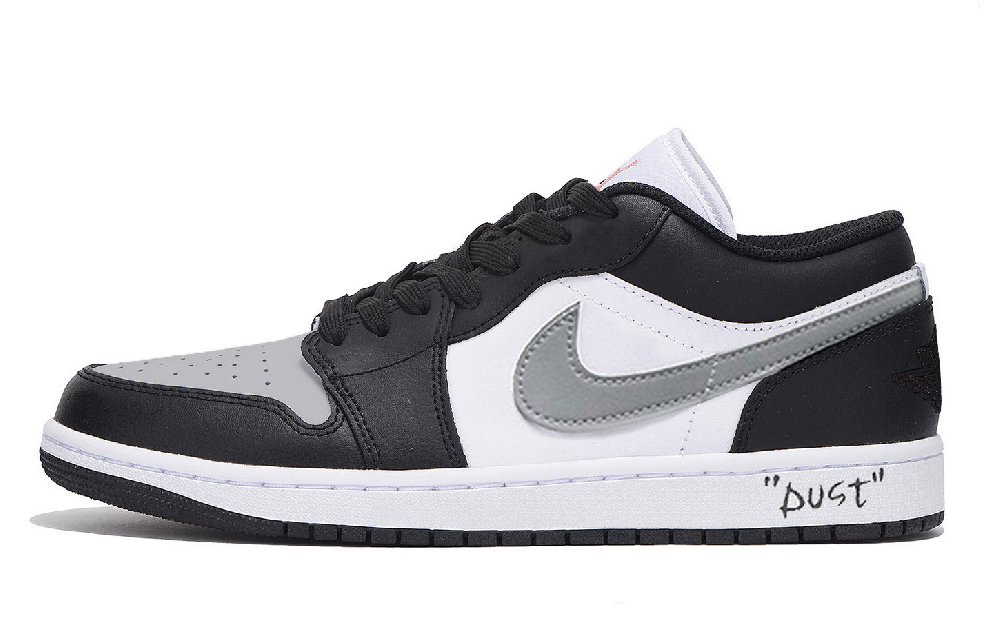 Jordan Air Jordan 1 Abrasion Resistant Coverage Low Top Vintage Basketball Shoes Unisex Light Gray