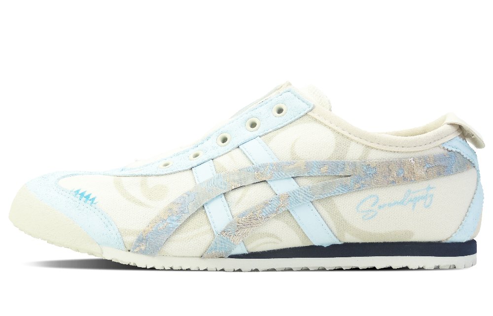 Onitsuka Tiger MEXICO 66 Azure Love Anti-Slip Wear-Resistant Low-Top Casual Shoes Unisex Beige Yellow