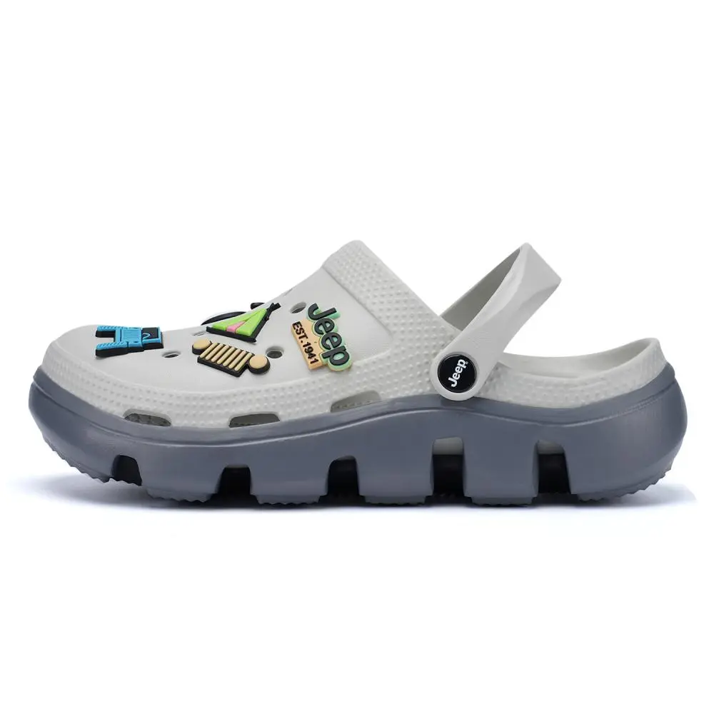 Jeep Clogs Men's Lead White Gray