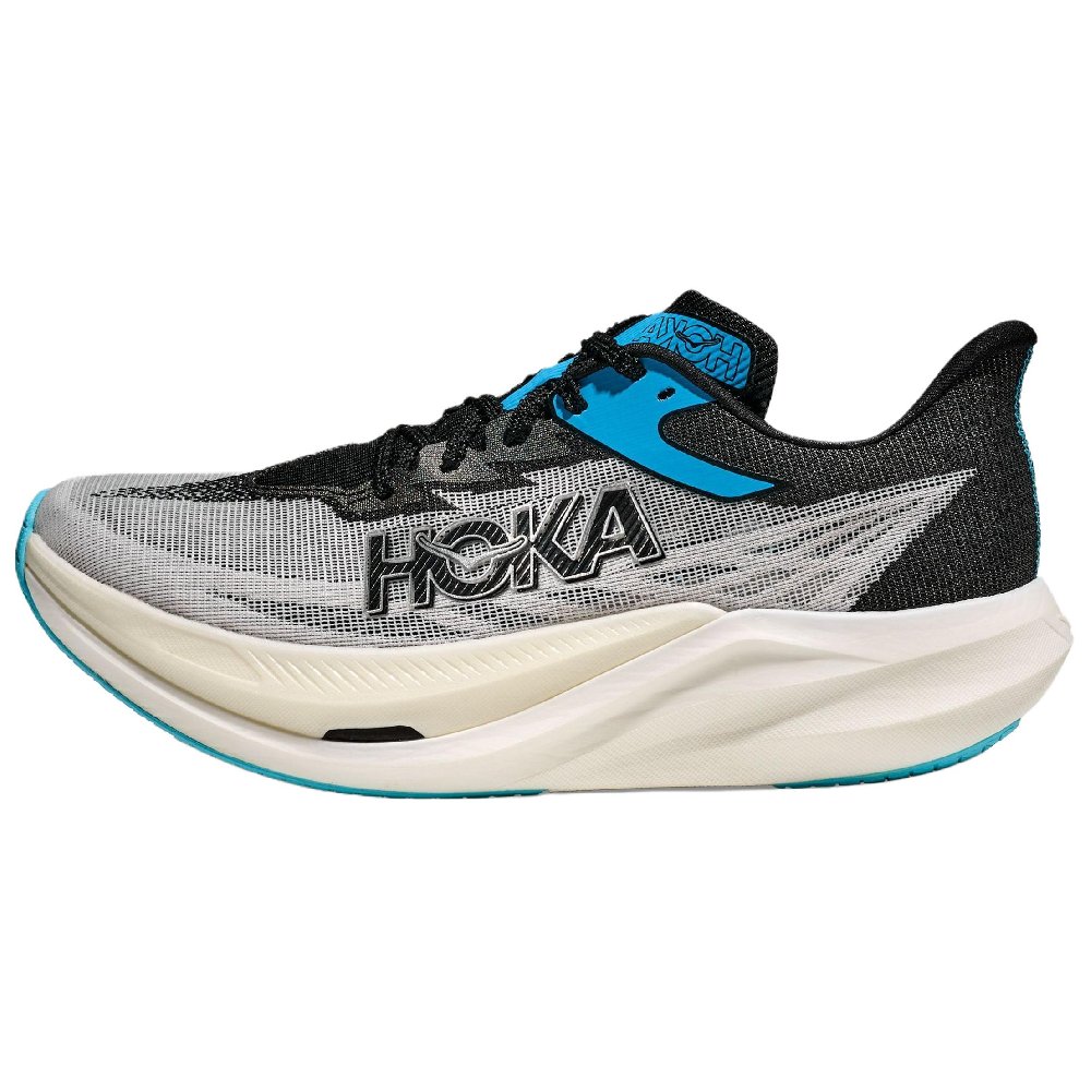 HOKA ONE ONE Rocket X Breathable Support Low Top Casual Running Shoes Unisex Gray Black