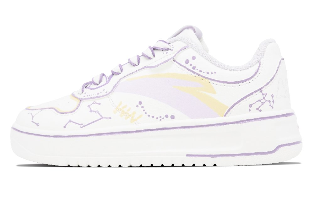 Anta Relaxed Anti Slip Wear Resistant Low Top Skateboard Shoes Women's Light Purple
