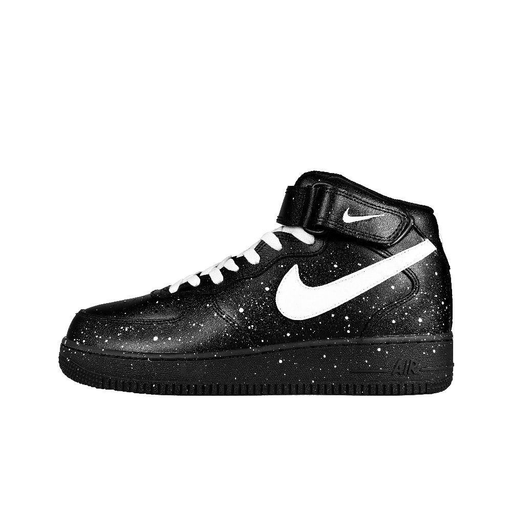 Nike Air Force 1 Mid Anti-Slip Wear-Resistant Mid-Top Skateboard Shoes Unisex Black White