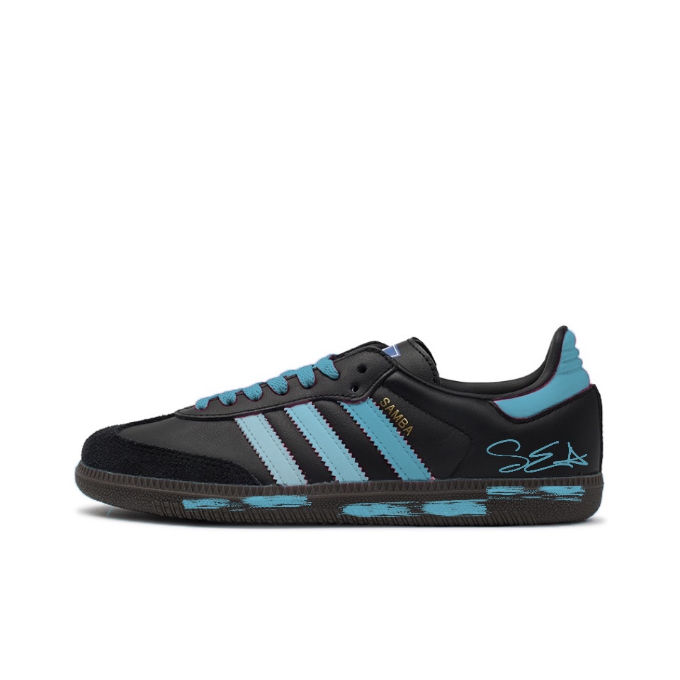 Adidas Originals Samba Skateboard Shoes Unisex Low-Top Black Blue
