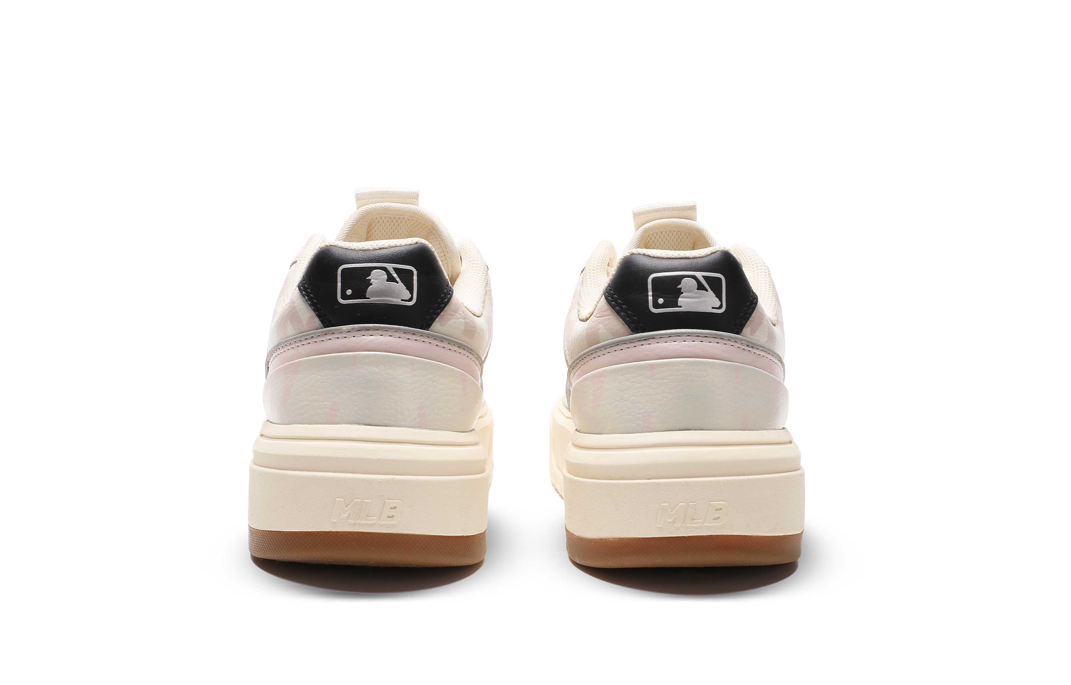 MLB Chunky Liner Abrasion-Resistant Low-Top Skateboard Shoes Unisex Pink White