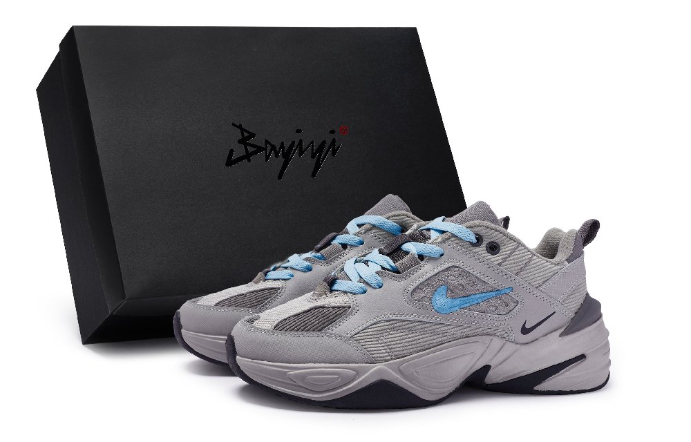 Nike M2K Durable Moisture-Absorbing Coverage Low-Top Chunky Sneakers Unisex Smoke Blue