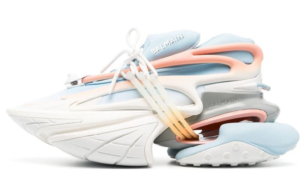 BALMAIN Low-Top Sports Lifestyle Casual Shoes Men's White Blue Pink