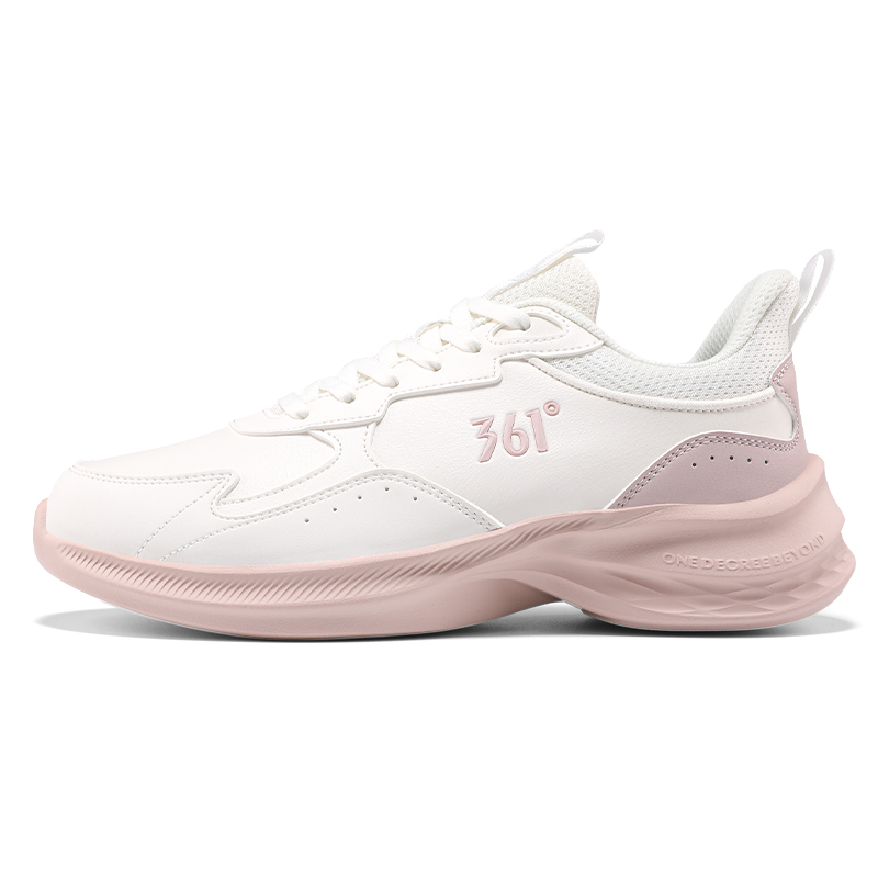 361° Anti-Slip Wear-Resistant Low-Top Casual Running Shoes Women's White Pink