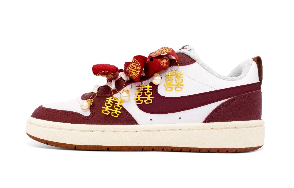 Nike Court Borough Skateboard Shoes Women's Low Top Red