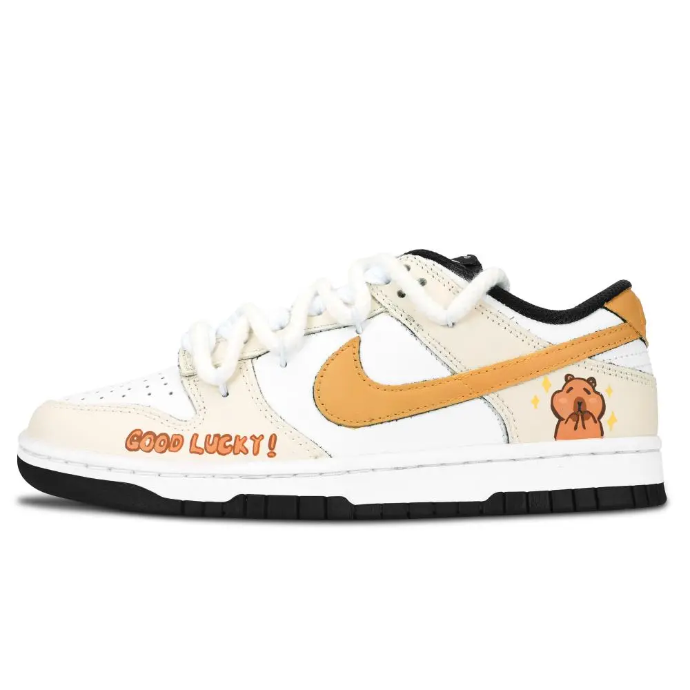 Nike Dunk Black White, Capybara Abrasion Resistant Low top Skateboard Shoes Unisex Brown