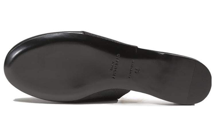 Givenchy Leather Patchwork Closed Toe Slippers Women's Black