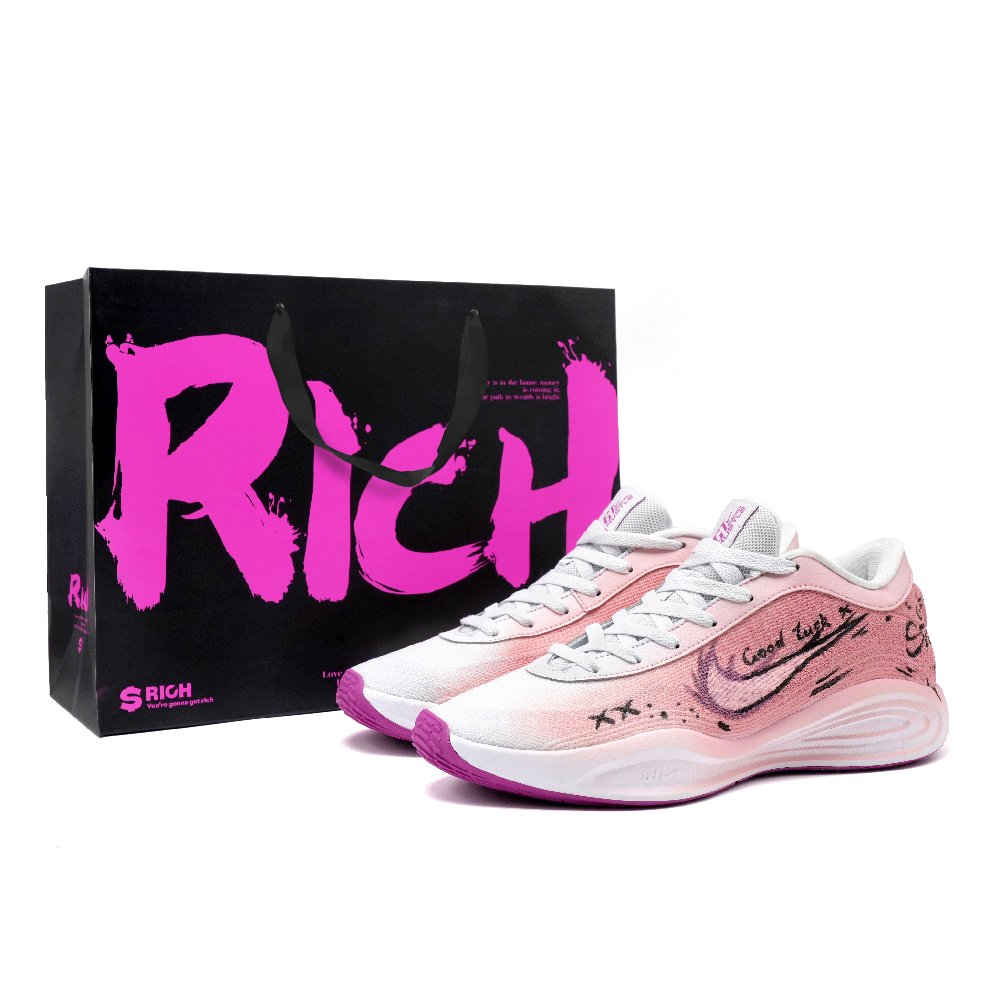 Nike GT Hustle Academy Beach Holidays Shock Absorbers Low Top Basketball Shoes Men's Black Pink