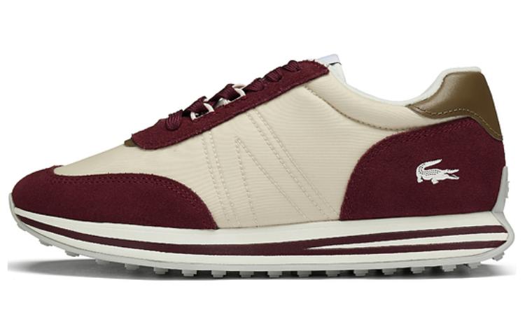 LACOSTE Low Top Casual Shoes Men's Beige Red